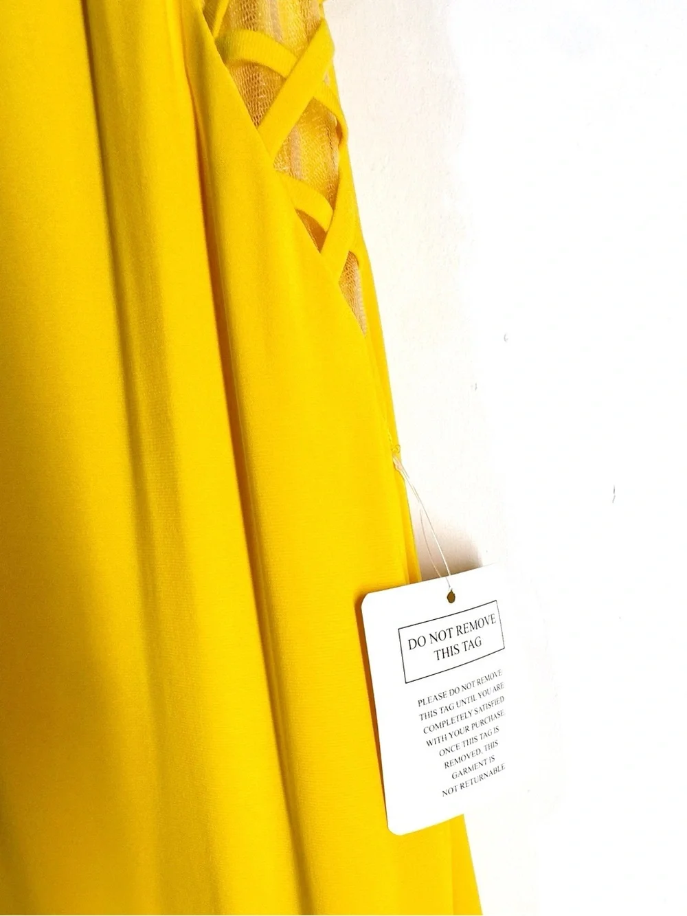 Colors Dress Matte Jersey Strappy Fitted Slit Maxi Dress In Yellow Size 10 NWT